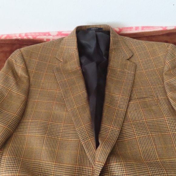 Hart Schaffner Marx X Loro Piana Blazer Jacket Beige Worsted Cashmere Size 42L - Picture 5 of 13